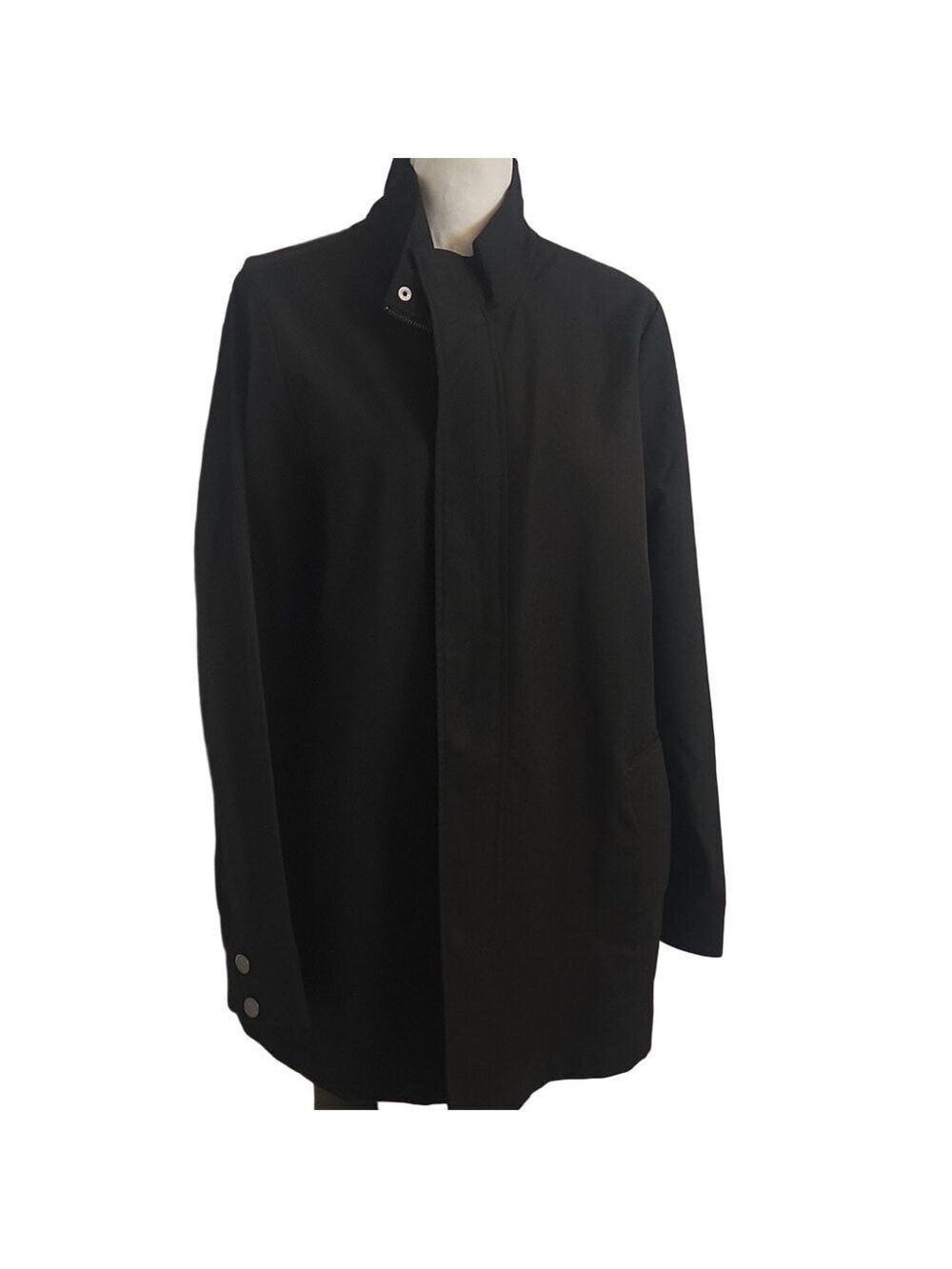 UNIVERSAL STANDARD Cropped Cotton Trench Coat Jacket Black S 14/16
